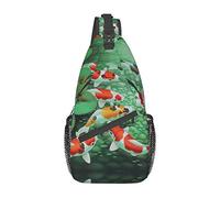 Hd Carpa Rossa Giapponese Pesce Hd Carpa Rossa Giapponese Borsa A Tracolla, Zaino A Tracolla Pettorale Causale Crossbody Daypack Per Donna Uomo Escursionismo Viaggio