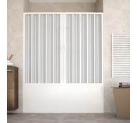 HD CASA Box Sopravasca a Soffietto Modello Alba, Apertura Centrale Reversibile, Pannelli in PVC Riducibili, Cabina Doccia Salvaspazio Made in Italy, parete vasca, arredo bagno 160 cm