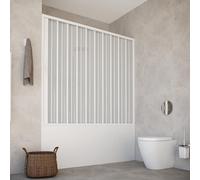 HD CASA Box Sopravasca a Soffietto Modello Alba, Apertura Laterale Reversibile, Pannelli in PVC Riducibili, Cabina Doccia Salvaspazio Made in Italy Arredobagno, parete vasca 140 cm