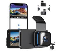 Hd Dash Cam with WiFi & GPS, Dual Lens Front Rear Car Camera, 3-inch 1080p HD, Super Night Vision, 24H Parking Mode, Loop Recording G-Sensor, Motion Detection, App Control (Standard with WIFI)