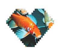 HD Giapponese Koi Pesce Stampa Art Mattone Puzzle A Forma di Cuore Blocchi di Costruzione FAI DA TE Set 3D Puzzle Decorazione Della Casa 82 Pezzi