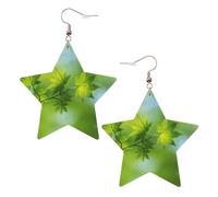 HD Green Nature - Orecchini da donna alla moda, orecchini pendenti celesti, gioielli a forma di stella per un versatile, One Size, Pelle