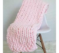 HD Knitted Throw Blket, Morbido, Traspirante D Portatile di Peso Medio Chunky Knit Throw per Divano, Divano, Letto D Altro, Pezzo Elegante, Pink, 100 * 120cm