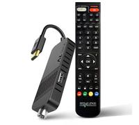 Hd-line Decoder Digitale Terrestre DVB-T2 2024, Full HD 1080P Decoder, Telecomando Bluetooth, Nascosto dietro la TV, display digitale, H265 HEVC Main 10 Bit, Telecomando 2in1 HDMI/AV, USB, TV Stick