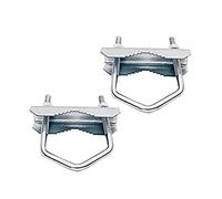 HD-Line - Flangia di staffa, 110 mm, con ganascia per fissaggio di parabola e antenna su palo, colore: Grigio, set di 2 pezzi