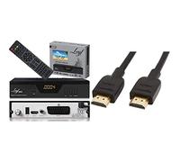 hd-line Leyf 2809 Ricevitore digitale Satellite & Amazon Basics Cavo Ultra HD HDMI 2.0 ad alta velocità, formati 3D supportati, con Audio Return Channel, 0,9 m