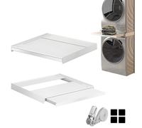 Hd-Line Telaio intermedio universale - per lavatrici e asciugatrici, con scomparto estraibile, ammortizzante le vibrazioni e antiribaltamento, dimensioni (da 60 x 60 x 6,8 cm, fino a 15 kg)