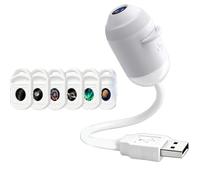 Hd Smart Dynamic 5d Holographic Night Light Projector,Usb Galaxy Projector with 6/12/24 Projection Films,Plug-and-Play,360° Adjustable,for Kid Adult Bedroom Ceiling Wall Room，white：6Projection Films