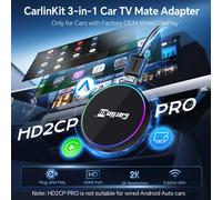 HD2CP Pro CarlinKit Adattatore wireless HDMI Wireless Android Auto CarPlay 3-in-1 Smart Car Box Video HD per TV Stick Dispositivo HDMI