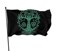 Hdadwy, albero della vita celtico pagano, vichingo, celtico e druidismo arazzo, bandiera del cortile, terrazza, prato, giardino, vaso di fiori, balcone, decorazione per esterni