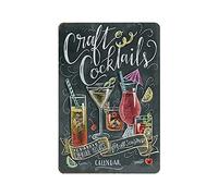 Hdadwy Targa in metallo con scritta in lingua inglese Kinds of Cocktail Vintage Tin Poster in metallo, decorazione da parete per la casa, garage, 30,5 x 20,3 cm