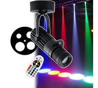 HDaspijh LED Pin Spot Lights da 5W/7W/12W, faretti LED Pinspot Beam, Luce Colorata per DJ, Discoteca, Feste, Balli, Bar, palco, Effetto Luce con Telecomando, Apertura Regolabile a Quattro Stop,7W
