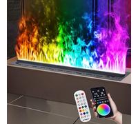 HDaspijh Water Steam Fireplace(Smart App/Remote/Touch Control),3D Atomizing Electric Fireplace with Adjustable Flame Colors, Automatic Water Filling, Stainless Steel, Touchable Flame 80cm/31.5inch