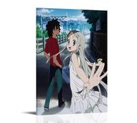 HDASURWORHRHI Poster decorativo da parete a tema anime Anohana "The Flower We Saw That Day", stampa artistica da parete, stile vintage, 30 x 45 cm, con cornice
