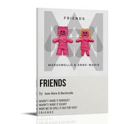 HDASURWORHRHI Poster decorativo da parete con stampa di Anne-Marie & Marshmello, album Friends su tela, stile vintage, 30 x 45 cm, con cornice