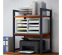 HDBCYUAZ 2-Tier elevato Stampante multifunzione desktop di storage Stand Mensola Adatto for stampante Home Office a più strati di storage rack robusta struttura in acciaio Telaio(B)
