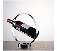 HDBCYUAZ Armadietto portaoggetti per vino da tavolo, semplice anello circolare in ferro battuto, decorazione per vino rosso, decorazione creativa per soggiorno, opera d'arte per bottiglie di vino