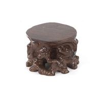 HDBCYUAZ Base ornamento artigianale intagliata legno massello strano base di pietra fiore bonsai ornamenti giada pietra supporto in legno base decorazione casa supporto legno base base (L)