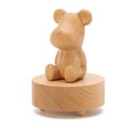 HDBCYUAZ in Legno a Forma di Orso Music Box, Piccolo Portatile Ornamento, Regali creativi for Il Compleanno/San Valentino Natale, Vento Fino