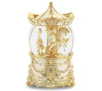 HDBCYUAZ L'Oro Carousel Music Box con Luce di Lusso, Clockwork Design Musica Box-Rotante, Home Decor Ornamento, Regali Compleanno for Ragazze