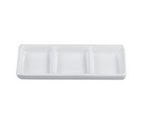 HDBCYUAZ piccole ciotole 3 Grid condimento piatto salsa in ceramica Pan Snack Snack Gravy Boats Dessert Bowl Bowl Householes Set di piastra di soia Set da cucina Ristorante piatto salsa(6 inch)
