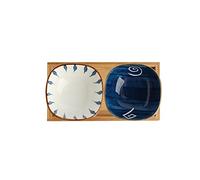 HDBCYUAZ piccole ciotole Bocce di immersione in porcellana con vassoio 7 oz Piccoli piccoli piatti di salsa di soia per spuntino per snack Vinega Ketchup BBQ condimento e set di porzione piatto salsa