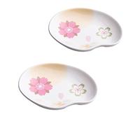 HDBCYUAZ piccole ciotole Ceramica Plum Blossom Salsa Piatto Sushi Dripping Piatti Antipasto Piatti Antipasto Snack Dessert Porcellana Porcellana Piatto Piatti condimento Piatti Set di 2 piatto salsa