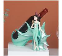 HDBCYUAZ Portabottiglie di vino Conch Girl Girl Wine Scaffale controsoffitto Portabica del vino Contatore del vino Portabicchiere e stoccaggio Ornamenti decorativi personalizzati Bottiglia Vino(A)