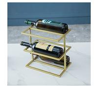 HDBCYUAZ Portabottiglie di vino Cremagliera for vino, 3 livelli impilabile for vino freestanding 6 bottiglie Holder Holder Stand Controsoffitto Scatolamento del liquore Controsoffitto Bottiglia Vino