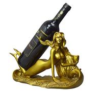 HDBCYUAZ Portabottiglie di vino Wine Rack Bottle Holder Fashion Modern Statues Decor Home Furnishing Living Room Decoration Resin Crafts Bottiglia Vino(Golden)