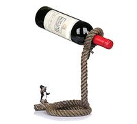 HDBCYUAZ Scaffale per riporre il vino, con corda sospesa, supporto per vino con illusione galleggiante, portabottiglie mago, regalo originale, ornamento in resina per decorazione da scrivania