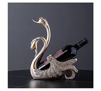 HDBCYUAZ Scaffale per vino, 1 portabottiglie con motivo a cigno, portabottiglie da vino, autoportante, design originale, porta bottiglie di liquore in resina