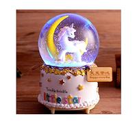 HDBCYUAZ Scatola Musicale Unicorno Crystal Ball Music Box Automatico Snow Falling Christmas Compleanno Regalo Ragazze Bambini Ragazze(B)