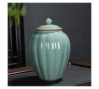 HDBCYUAZ Zuccheriera Barattolo di stoccaggio di ceramica famoso in ceramica Grande barattolo sigillato da un sterlina for stoccaggio for la casa di tè e caffè zucchero ciotola(A)