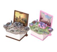 HDBHSBE 2pcs 3D Keychain Pop-up Libro Pop-up Mini Castle Toys Cine Keychain for Kids Zackpack, Incchated 3D Castel Scene per Girls & Boys Party Birthday Regalo di Compleanno