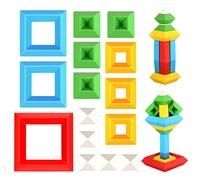 HDBHSBE Pyramid Implaming Giocattolo Building Building Pyramid Giocattolo per Bambini Earch Educational for Kids Birthday Gift 45PCSPYRAMIDS IMPILAZIONE Blocchi