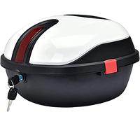 HDBODY Impermeabilizzazione Monolock Bauletto, Casco Bagaglio Stoccaggio Coda Borsa Coda Tronco, Per Moto Scooter,Bianca,34x38x24cm