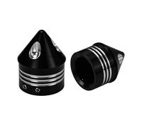 HDBUBALUS Coperchio del Dado Dell'Asse Anteriore del Motociclo Tappi Dell'Asse Set Adatto per Harley Sportster Xl 1200 Dyna Softail Fat Boy Touring Street Road Electra Tri Glide 2 Pezzi Nero
