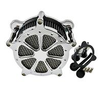 HDBUBALUS Filtro dell'aria per moto, grigio, adatto per Harley Touring Trike 2008-2016, cromato