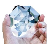 HDCRYSTALGIFTS Grandi prismi di cristallo ottagono, per decorazione di finestre, con prismi arcobaleno (80 mm, trasparente)