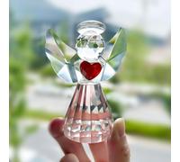 HDCRYSTALGIFTS Statuetta di angelo custode di cristallo, statua di angelo in vetro, regali per donna, mamma, casa, tavolo, fermacarte, decorazione da collezione, trasparente