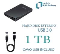 HDD HARD DISK ESTERNO 1 TB 2,5" USB 3.0 AISENS PER VIDEO MUSICA FOTO DATI