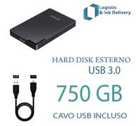 HDD HARD DISK ESTERNO 750 GB 2,5" USB 3.0 AISENS PER VIDEO MUSICA FOTO DATI