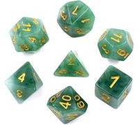 HDdais Polyhedral DND Dice Sets, 7-Die RPG Resin Green D&D Dice Set for Dungeons and Dragons Role Playing Games and Tabletop Game