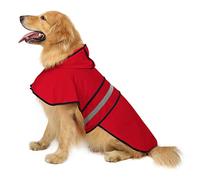 HDE Poncho impermeabile con cappuccio per cani e cuccioli di piccola e XL (rosso, L)