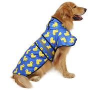 HDE Poncho impermeabile con cappuccio per cani e cuccioli di taglia piccola e XL (anatre di gomma, XL)