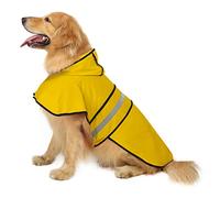 HDE Poncho impermeabile con cappuccio per cani e cuccioli di taglia piccola e XL (giallo, XL)