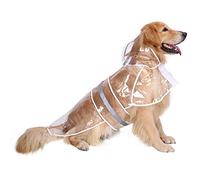 HDE Poncho impermeabile con cappuccio per cani e cuccioli di taglia piccola e XL (trasparente, grande)