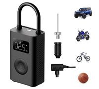 HDeye Mijia - Compressore d'aria portatile 2, 0.2-10.3 bar, 3-150 psi, pompa ad aria elettrica portatile con batteria 2000 mAh, ricarica USB-C, nero