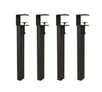 HDEYRSX 4 Pezzi Piedini per Mobili con Rotazione a 360°,Gambe con Morsetto da Tavolo,Piedi in Metallo di Supporto per Piano di Lavoro,Tavolino,Scrivania,Design Senza Forature (Nero,45cm)